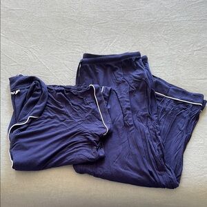 Nordstrom Navy Pajama Set with White Trim